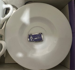 Juego 6 tazas café Harmonía porcelana y 6 vasos