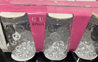 Juego 6 tazas café Harmonía porcelana y 6 vasos