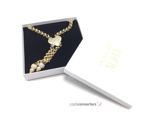 collar oro 14k con piedra con circonita 41cm