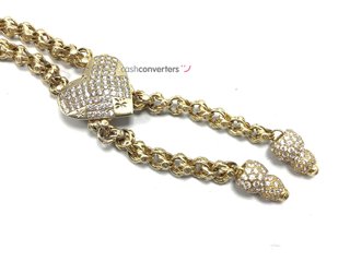 collar oro 14k con piedra con circonita 41cm