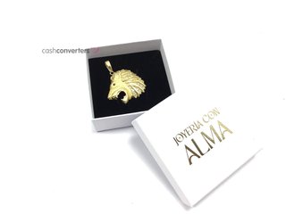 medalla oro 18k con piedra con circonita