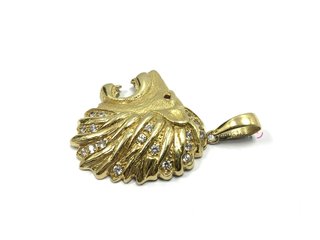 medalla oro 18k con piedra con circonita