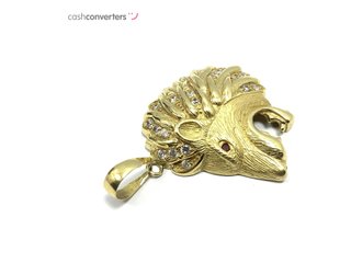 medalla oro 18k con piedra con circonita