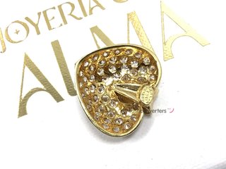 medalla oro 18k con piedra con circonita