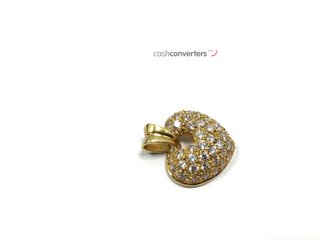 medalla oro 18k con piedra con circonita