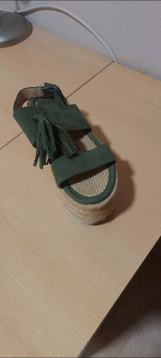 Plataformas esparto mujer verde talla 36