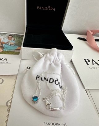 Collar de plata 925 con corazón azul