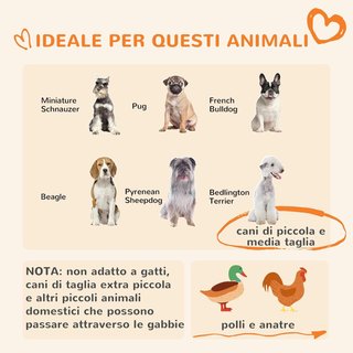 Recinto para Perros de Tamaño Pequeño y Mediano, Caseta para Perros y Gallinas con Techo, 122X122X138Cm