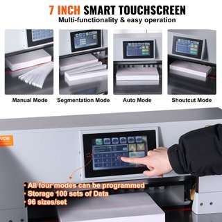 Cortadora de Papel Eléctrica 482.6 mm de Ancho de Corte 80 mm de Grosor 177.8 mm Pantalla Táctil
