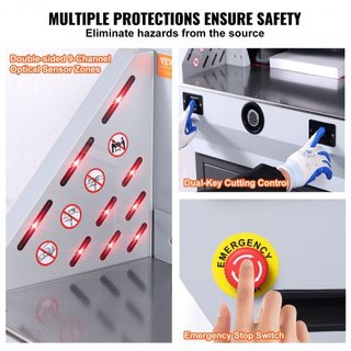 Cortadora de Papel Eléctrica 482.6 mm de Ancho de Corte 80 mm de Grosor 177.8 mm Pantalla Táctil