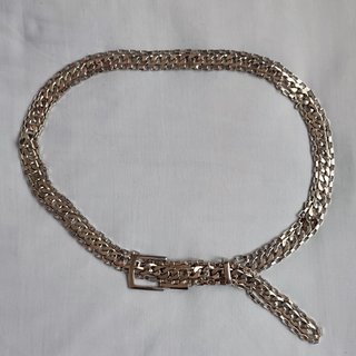 Cinturón de cadena plateado de 105 cm