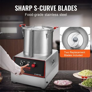 Procesador de Alimentos y Picadora de Verduras, 16 Cuartos, Procesador de Alimentos de Acero Inoxidable de Grado Alimenticio de 1400W con 2 Cuchillas en S Adicionales, Multifuncional para Picar Ve...
