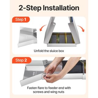 Caja de Sluice de Aleación de Aluminio Plegable, Cajas de Sluice Compactas de 50" para Oro, Equipos de Sluice de Oro Livianos, Cajas de Sluice Portátiles con Musgo de Minero, Río, Arroyo, Búsqueda...