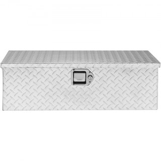 Caja de Herramientas de Aluminio de Alta Resistencia para Cama de Camión, Caja de Herramientas de Placa de Diamante con Mango Lateral y Llaves de Bloqueo, Caja Organizadora de Almacenamiento para ...