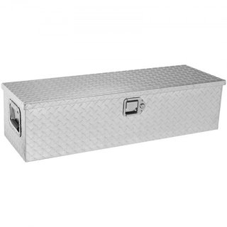 Caja de Herramientas de Aluminio para Camiones de Alta Resistencia, Caja de Herramientas de Placa de Diamante con Mango Lateral y Llaves de Bloqueo, Caja de Almacenamiento Organizador para Pickup,...