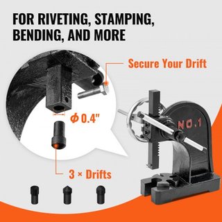 Prensa Arbor, Manual de 1 Tonelada con Rueda de Mano, Altura Máxima de 5.9", Construcción de Hierro Fundido Duradero, Prensa Manual de Escritorio para Tareas de Estampado, Doblado, Estiramiento, F...