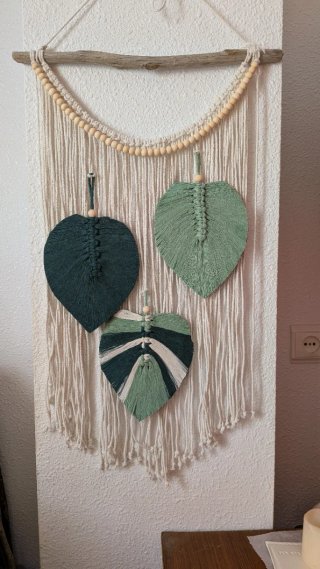 Tapiz hojas macramé