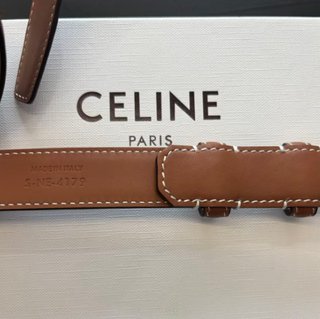 Cinturón Celine Triomphe Marrón y Dorado