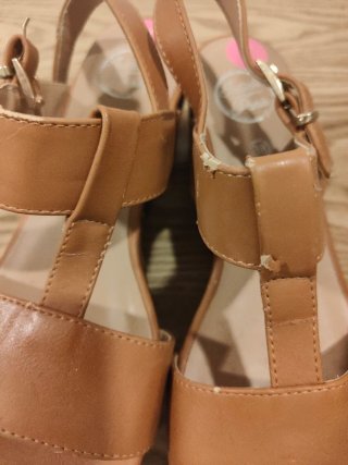 Sandalias cuña marrón camel boho Talla 38