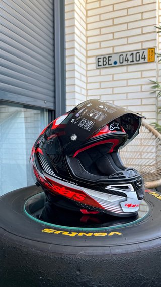Casco Alpinestars Supertech M Carbono Rojo