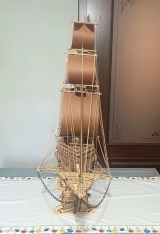 Grande Galeone fiammiferi e legno - anni '70 - '80