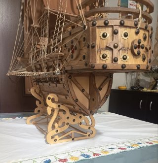 Grande Galeone fiammiferi e legno - anni '70 - '80