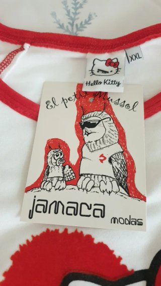Pijama Hello Kitty XXL Blanco y Rojo