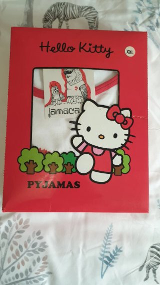 Pijama Hello Kitty XXL Blanco y Rojo