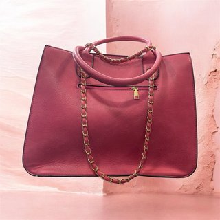 Borsa Fucsia Grande con tracolla e manici