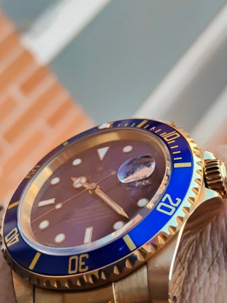 Rolex submariner vintage de oro macizo esfera azul