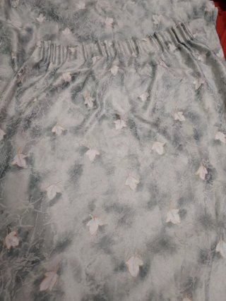Cortina Grande Raso Gris y Blanco