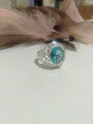 Anillo Plata Talla 8 con cristal austriaco.