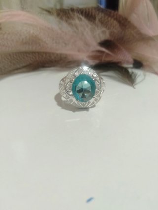 Anillo Plata Talla 8 con cristal austriaco.
