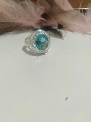 Anillo Plata Talla 8 con cristal austriaco.