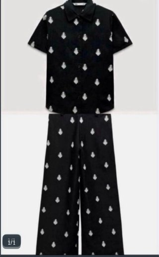 Conjunto Zara Top y Pantalón Estampado