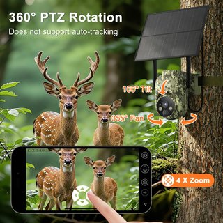 LEMNOI S106 Cámara 4G Solar PTZ 2K Exterior IP66
