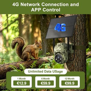 LEMNOI S106 Cámara 4G Solar PTZ 2K Exterior IP66