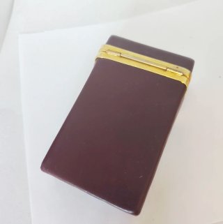 Portasigarette Cartier in pelle marrone e oro