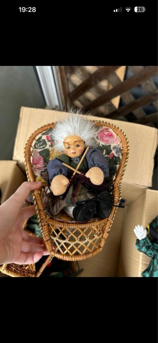 Antiche bambole pagliaccio per la decorazione