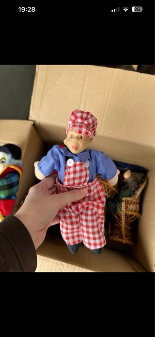 Antiche bambole pagliaccio per la decorazione