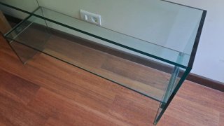 Mesa TV Cristal 110x60x35cm. Fabricada a medidañ