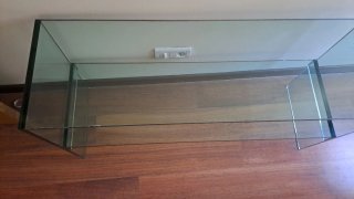Mesa TV Cristal 110x60x35cm. Fabricada a medidañ