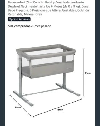 Cuna de colecho Bebeconfort Zina Mineral Grey