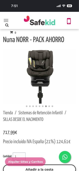 Silla de coche Nuna Norr gris año 2020.