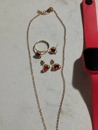 Set gioielli donna oro e rosso