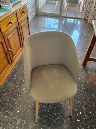 4 Sillas SKLUM Beige/Gris Tela y Madera