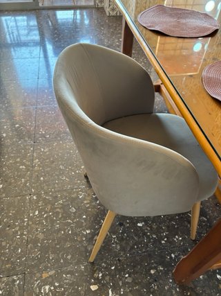 4 Sillas SKLUM Beige/Gris Tela y Madera