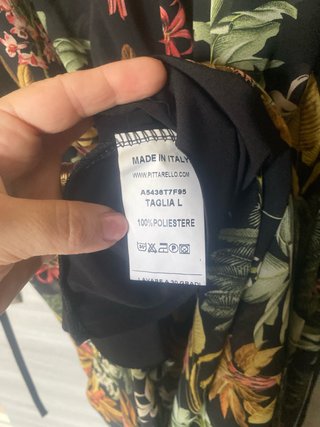 Abito lungo fantasia floreale nero
