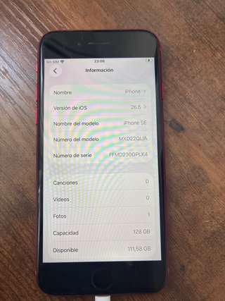 iPhone SE Rojo 128GB 2a Gen Bateria defectuosa