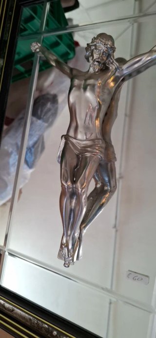 Quadro specchio Gesù placcato argento